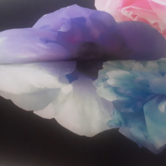 Asos Black Lrg Floral Scuba Dress Sz 2 - Picture 7 of 10